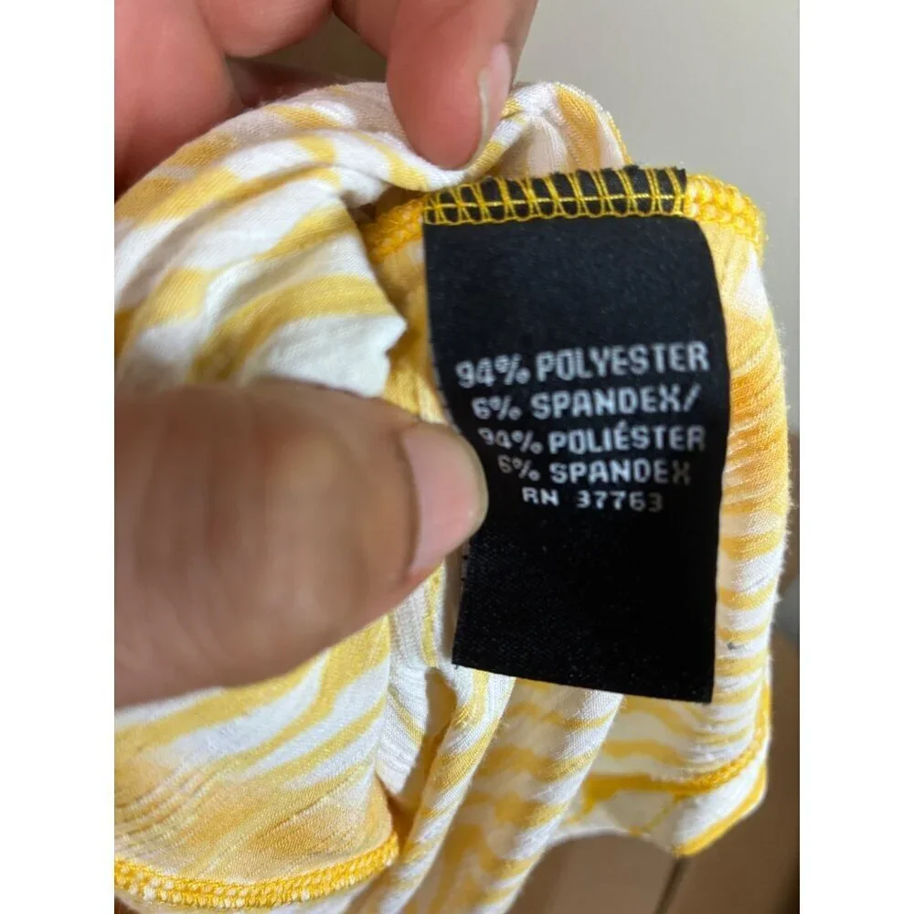 Rafaella Blouse Business Casual Top Zebra Animal Print Yellow Size Large